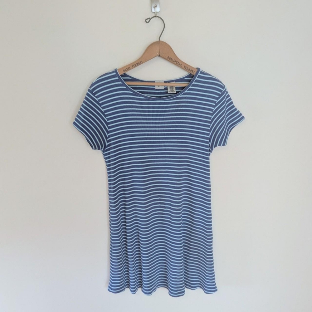 Vintage Y2K Gap Ribbed Cotton Striped Mini Dress